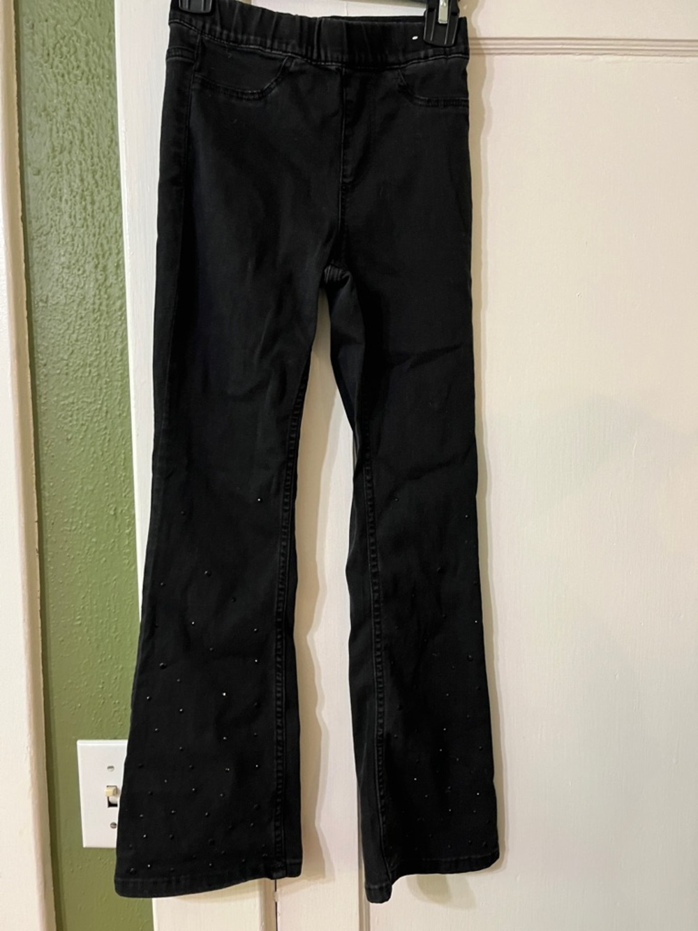 H&M Black Flared Jeans with Stud Accents